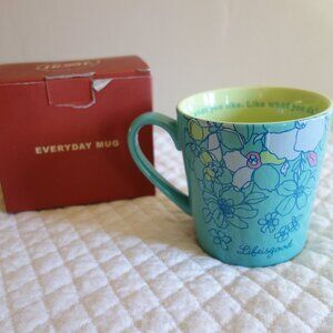 NIB LIFE IS GOOD HOME - Everyday Floral Coffee Mug “Do what you like. Like what